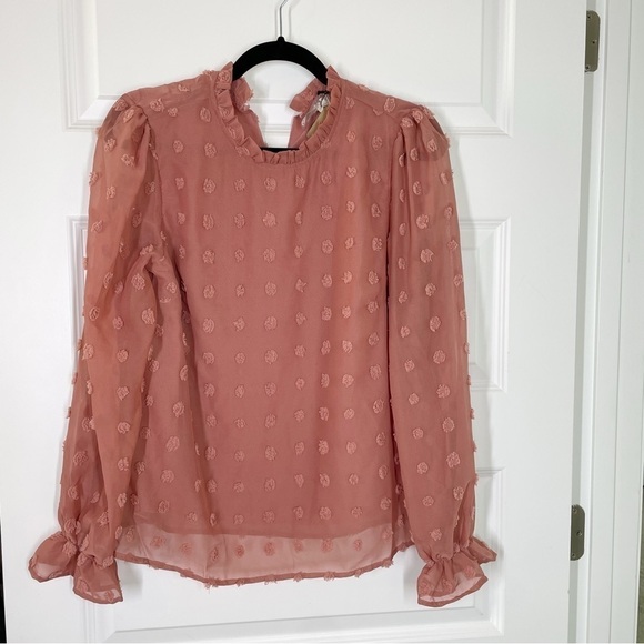 New Boutique Andree by Unit Mauve Pom Pom High Neck Blouse - Picture 4 of 11